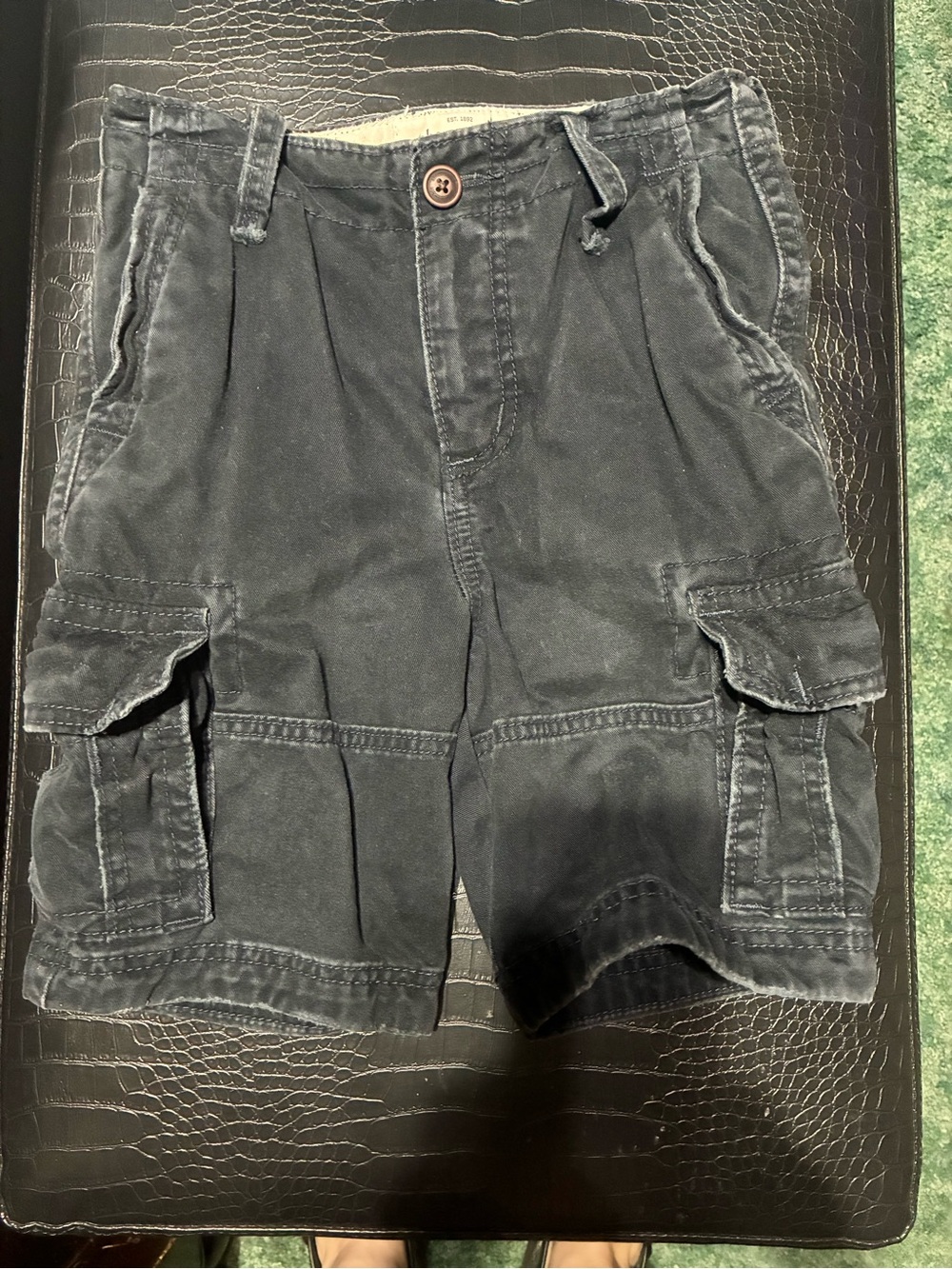 Abercrombie & Fitch Black Washed Cargo Shorts